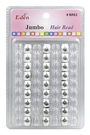 JUMBO HAIR BEAD LG PACK - SILVER &amp; CLEAR