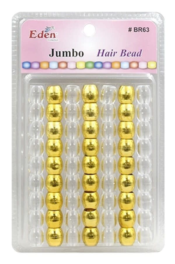 JUMBO HAIR BEAD LG PACK - GOLD &amp; CLEAR
