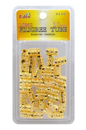 FILIGREE TUBE - LONG 10MM GOLD