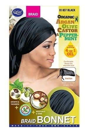 ORGANIC BRAID BONNET - BLACK