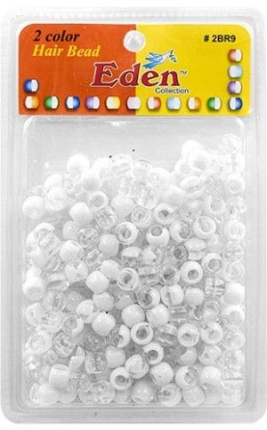 XLG BLISTER MED ROUND BEAD - CLEAR/WHITE