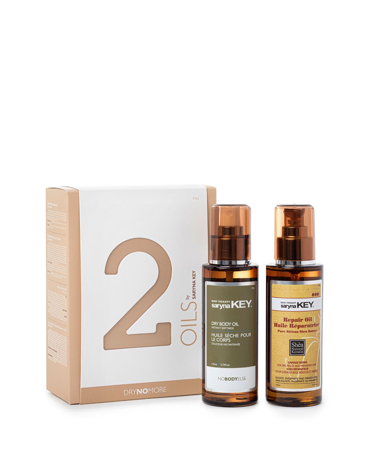 2 OILS DRY NO MORE - DAMAGE REPAIR TREATMENT OIL/DRY BODY OIL DUO
