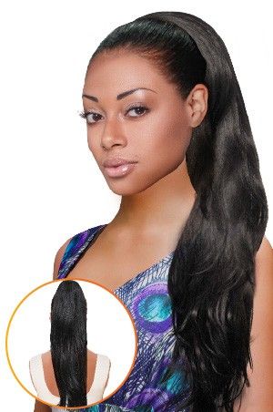 MIMOSA DRAWSTRING PONYTAIL, Color: #1B