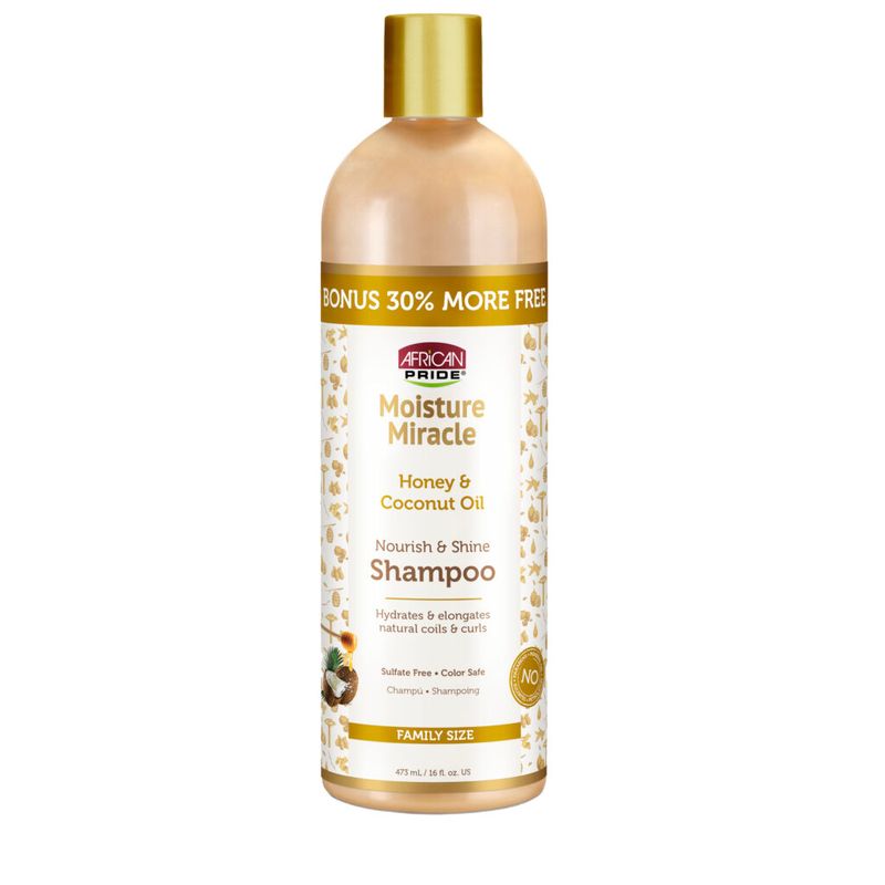 MOISTURE MIRACLE HONEY &amp; COCONUT OIL NOURISH &amp; SHINE SHAMPOO 12OZ