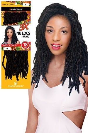3X NU LOCS BRAID 18&quot;, Color: #1B