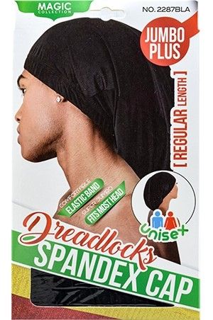 DREADLOCKS SPANDEX CAP - BLACK, Size: REGULAR LENGTH
