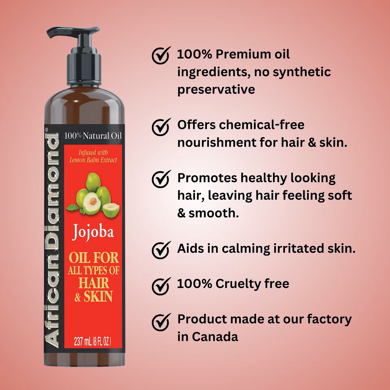 100% NATURAL OIL FOR ALL TYPES OF HAIR &amp; SKIN, TYPE: JOJOBA OIL