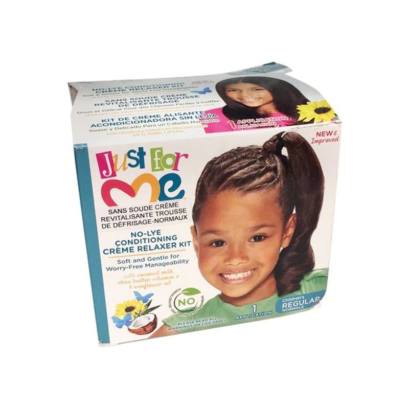 JUST FOR ME NO-LYE CONDITIONING CREME RELAXER KIT, STRENGTH: REGULAR