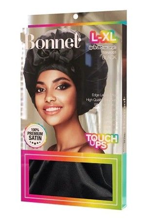 SATIN BONNET, Color: BLACK, Size: L-XL