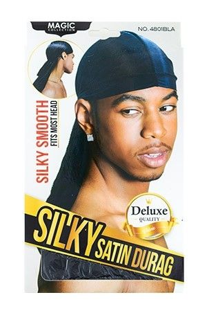 SILKY SATIN DURAG, Color: BLACK