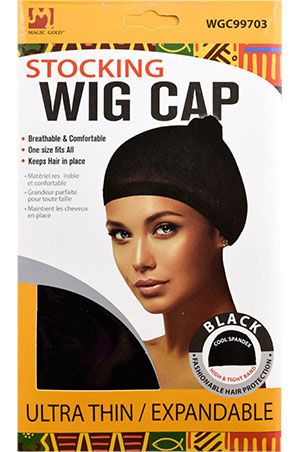 DELUXE WIG CAP BLACK 2PC
