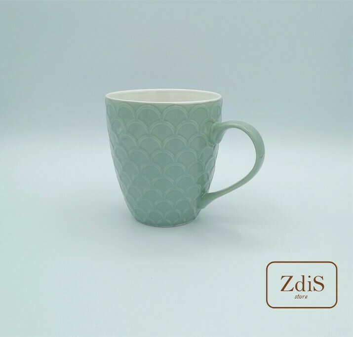Tazza a nido d&#39;ape in ceramica verde 550 ml