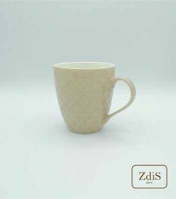 Tazza a nido d&#39;ape in ceramica beige 550 ml