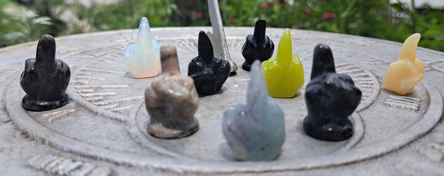 Middle Finger Stone Figurine