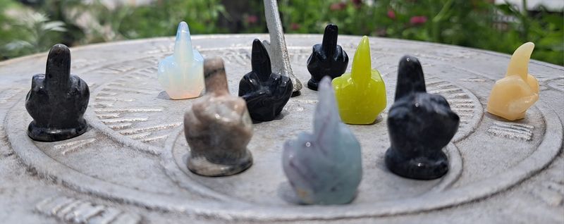 Middle Finger Stone Figurine