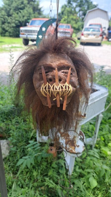 Vintage Tsantsa Shrunken Head Replica