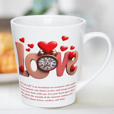 Latte mug,Tick-tock, Time to Love