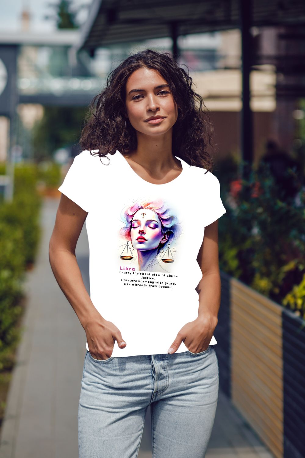 Libra ♎ I carry the silent glow of divine justice. Unisex t-shirt-Bella + Canvas 3001U