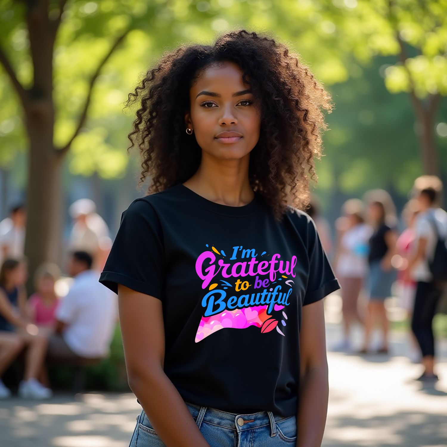 "I'm Grateful to Be Beautiful" 🌸 Affirmation T-Shirt