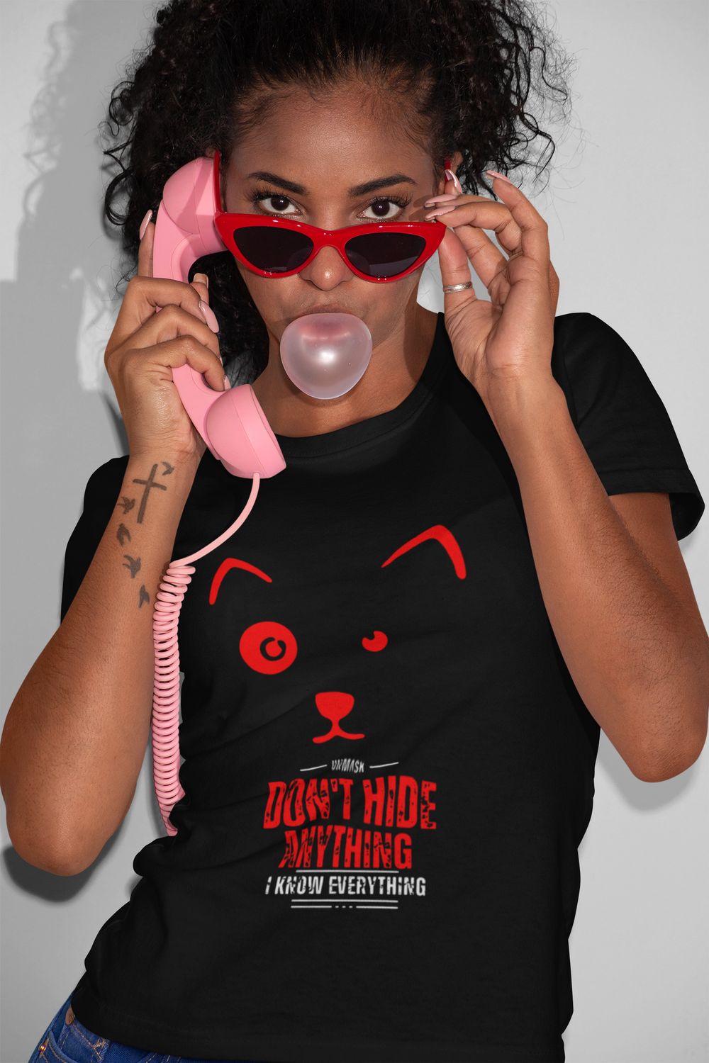 Affirmation T-Shirt – UNMASK | Don’t Hide Anything, I Know Everything