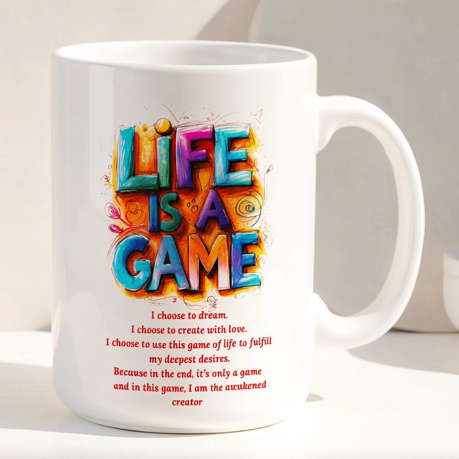 LIFE IS A GAME – Affirmation Coffee Mug
