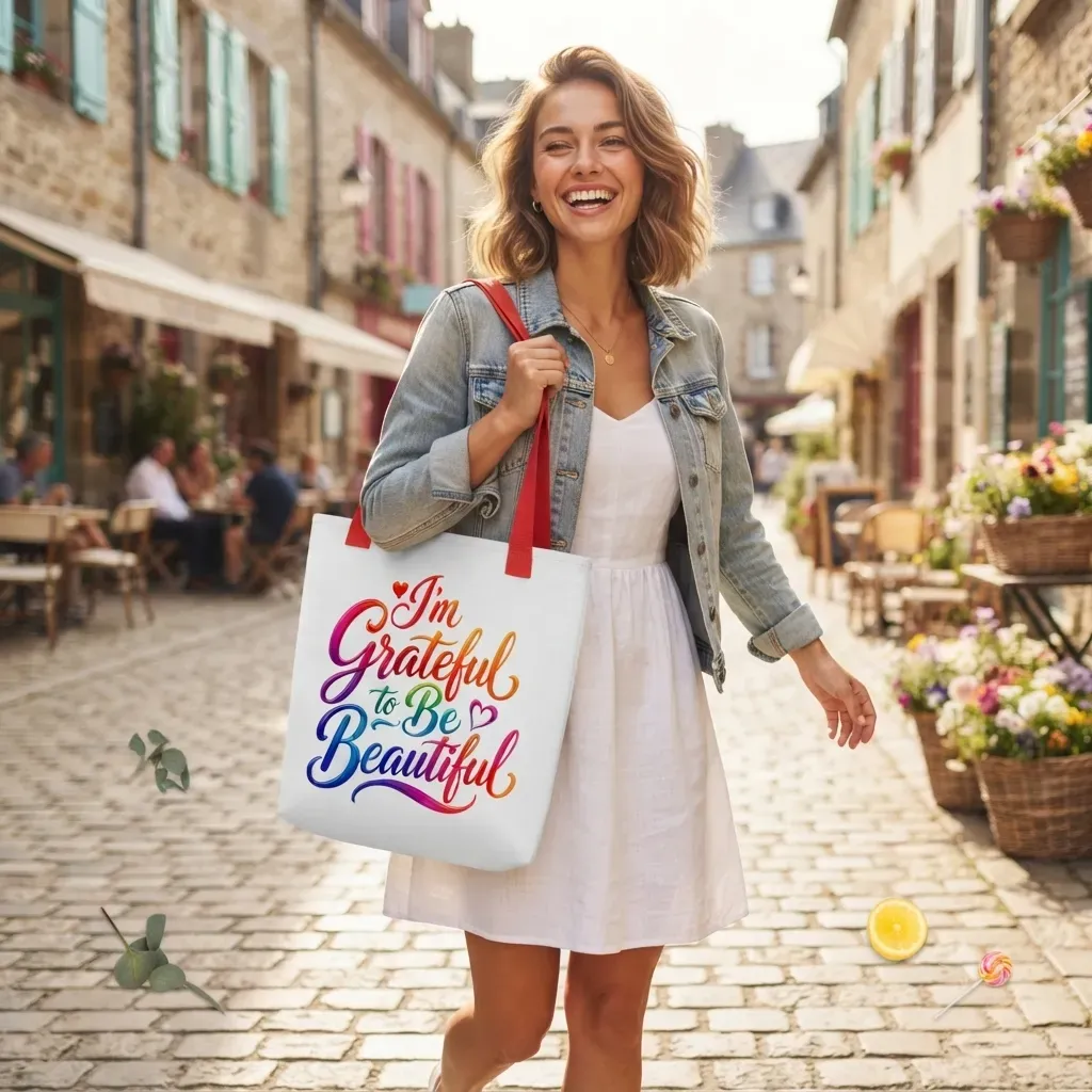 I'M GRATEFUL TO BE BEAUTIFUL 🌸 Tote bag