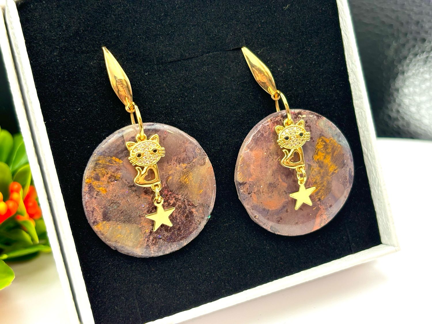 Autumn Starlight Cat Dangles