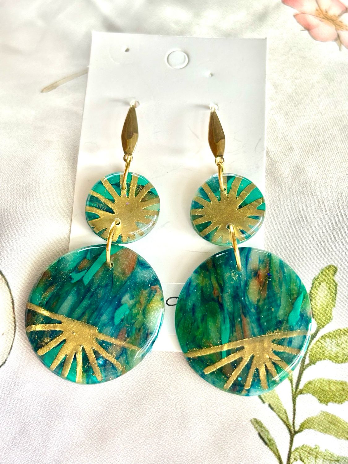 Statement Round Dangles - 18k Gold Plated Hooks
