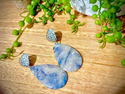 Ocean Mist Teardrop Studs Lightweight. Hypoallergenic. One of a kind.