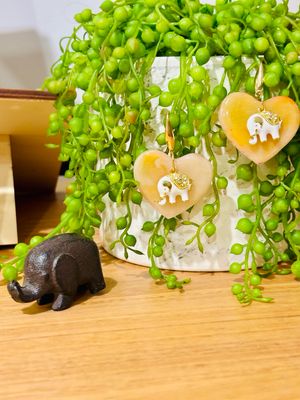 Golden Elephant Heart Drops Unique. Whimsical. Lightweight magic.
