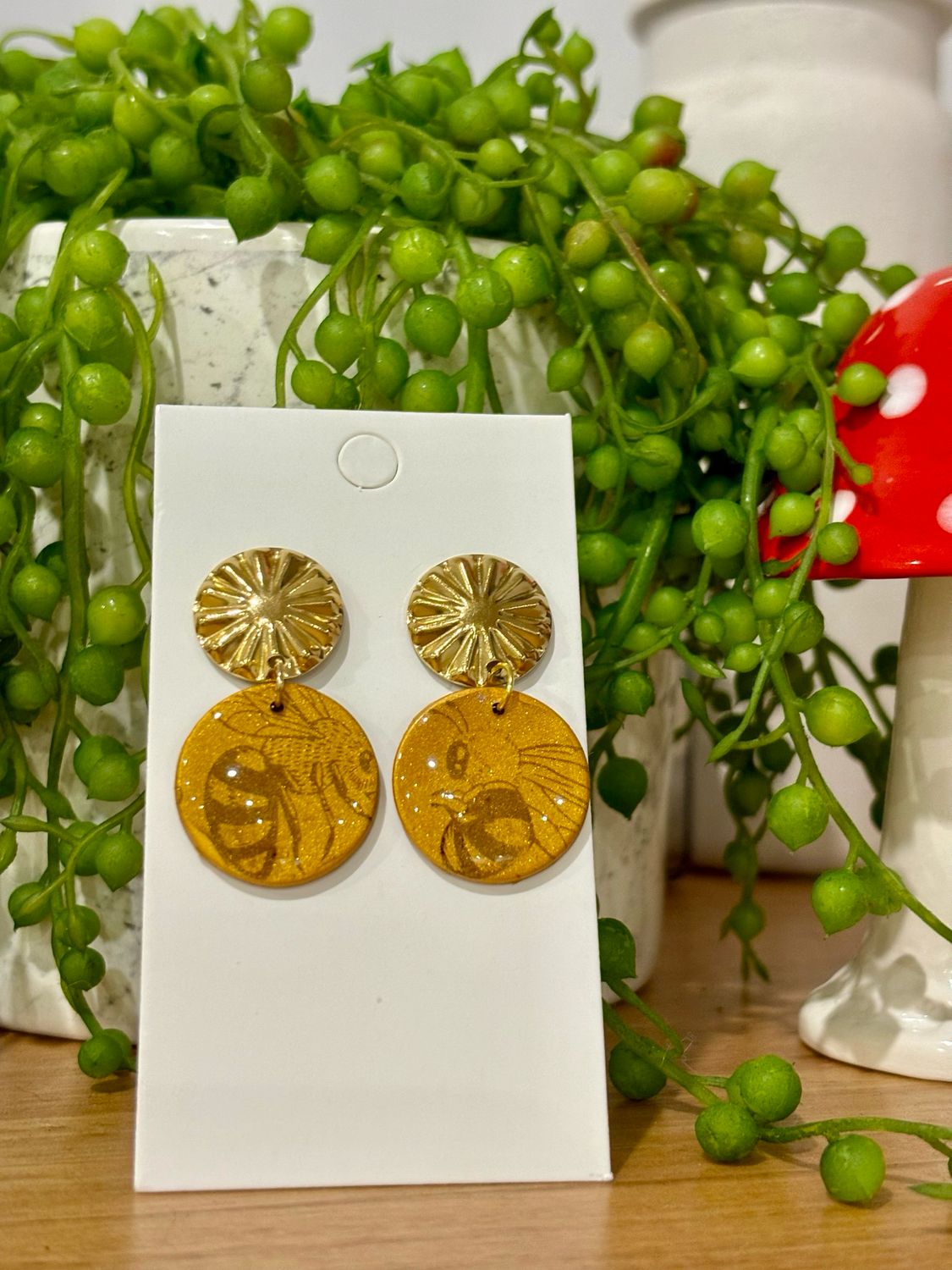 Golden Bee Vintage Stud Dangles