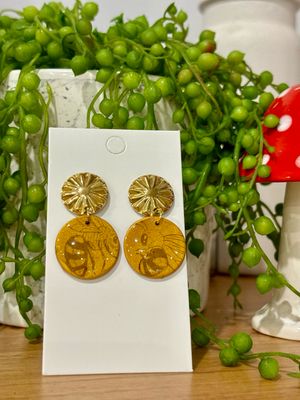 Golden Bee Vintage Stud Dangles