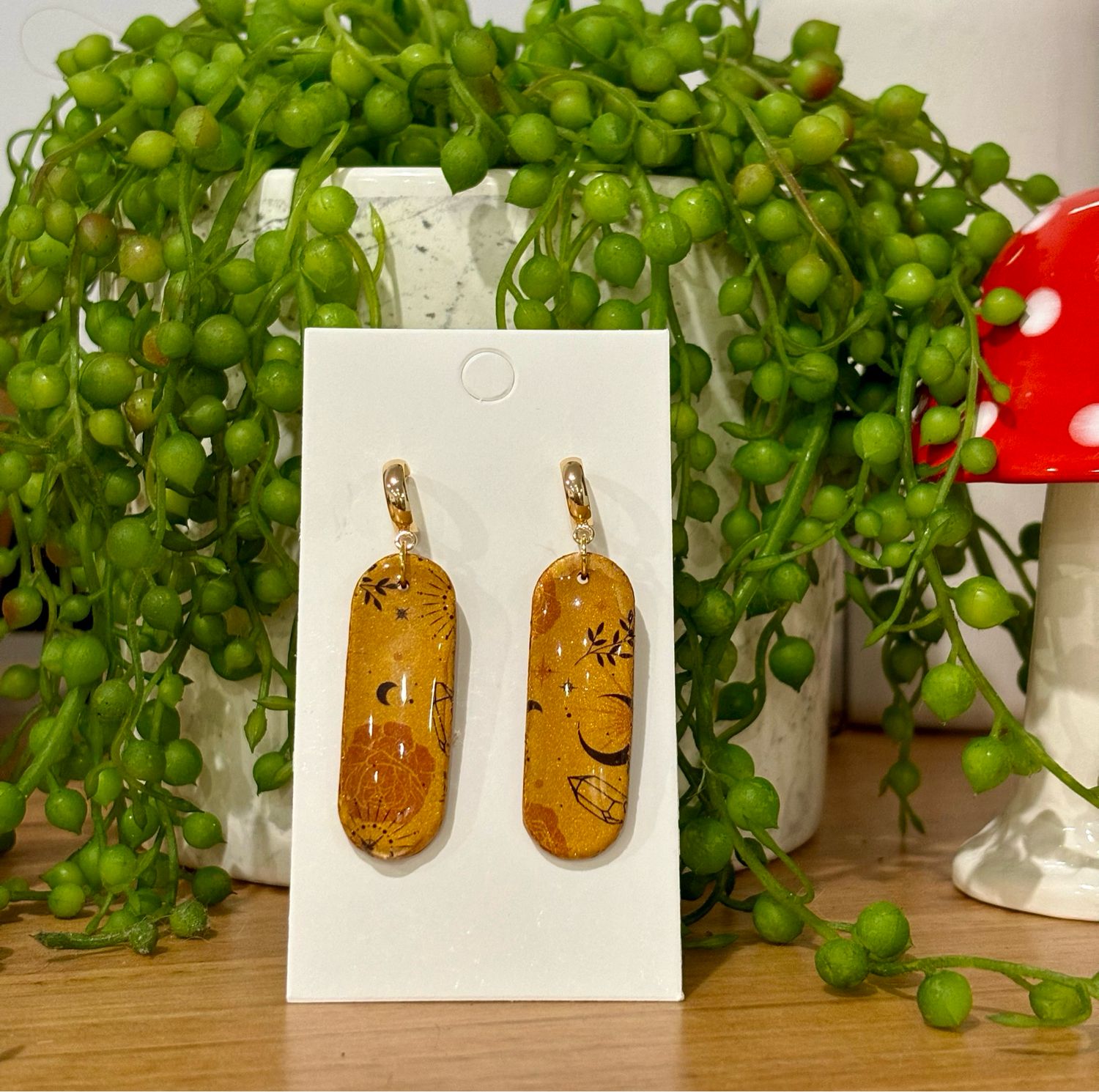Golden Forest Drop Studs