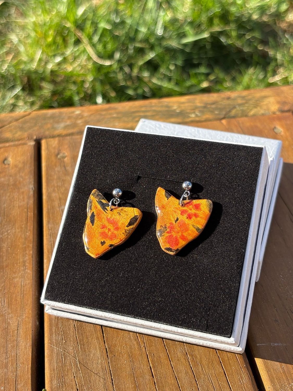 Golden Tasmania shaped Silver Stud Dangles