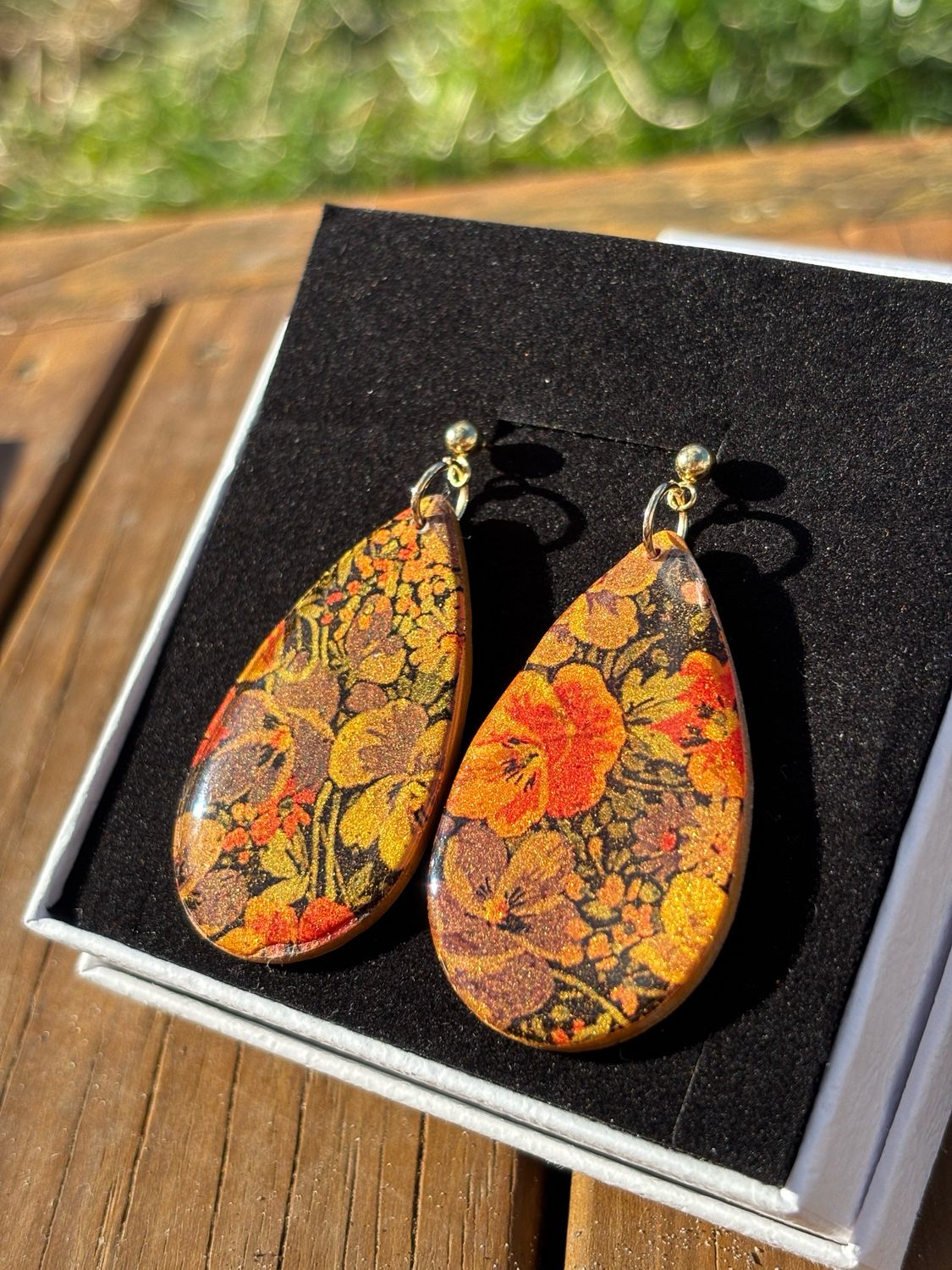 Large Golden Statement Stud Dangles