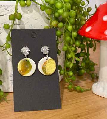 ✨ Golden Glow Circle Stud Dangles