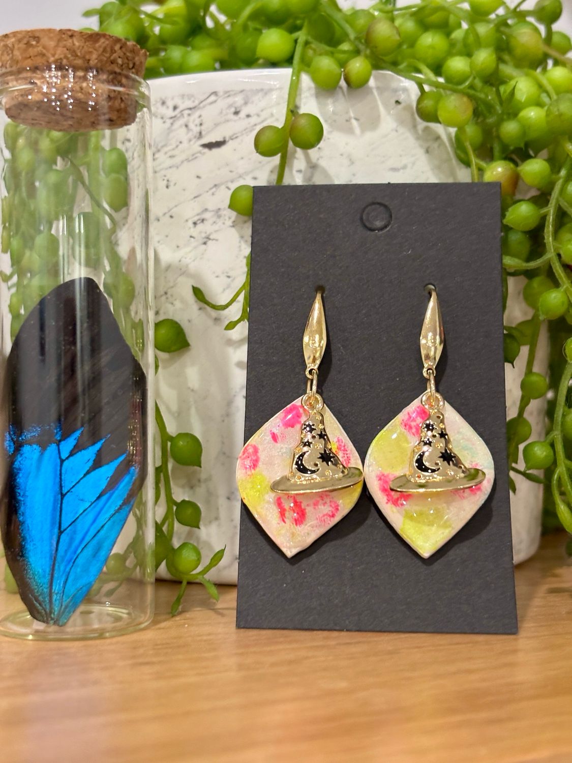 🔮 Pastel Witch Hat Diamond Dangles