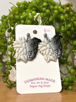Flower Power Pup Silver Studs