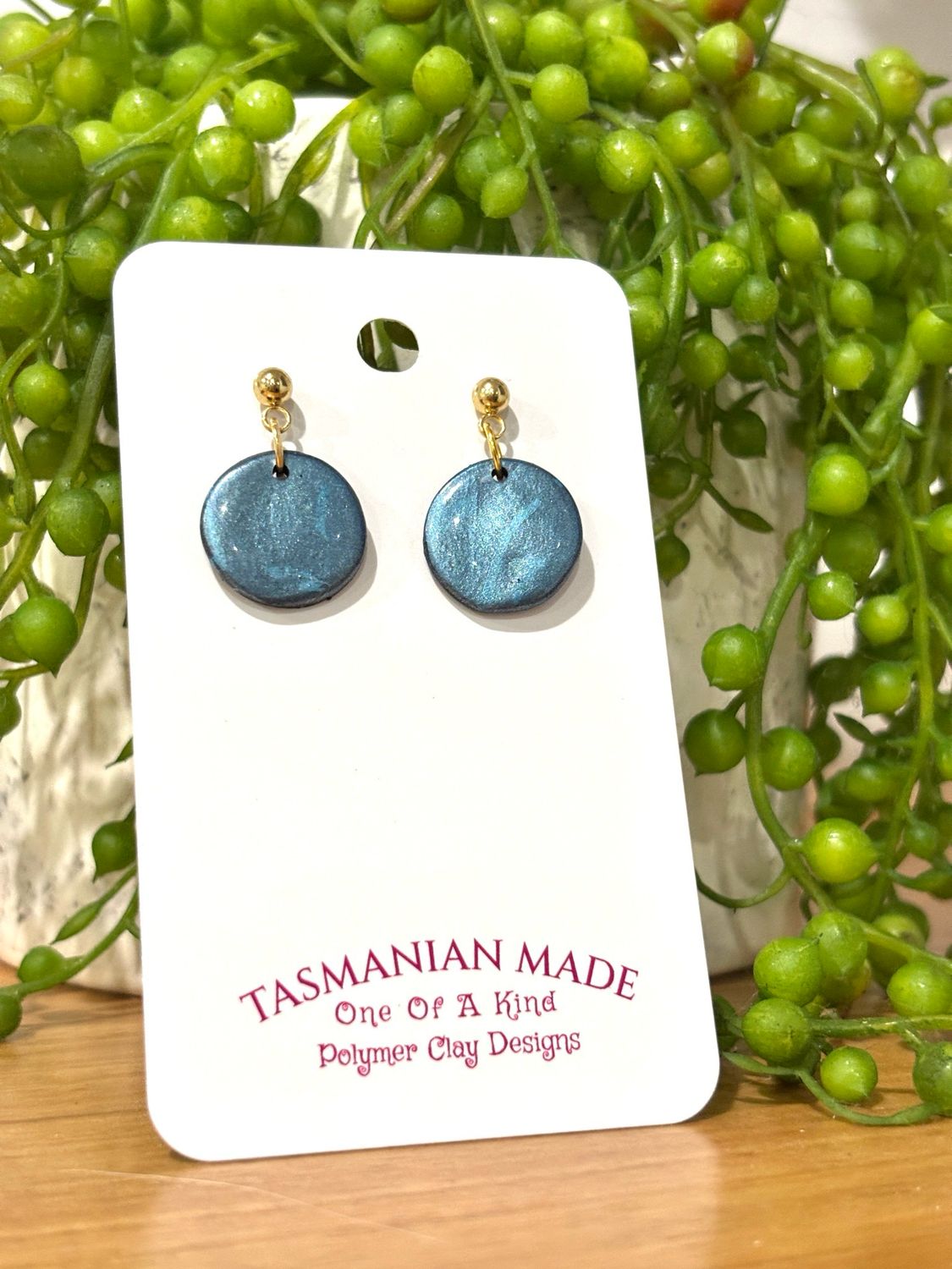 Mini Blue Shimmer Studs
