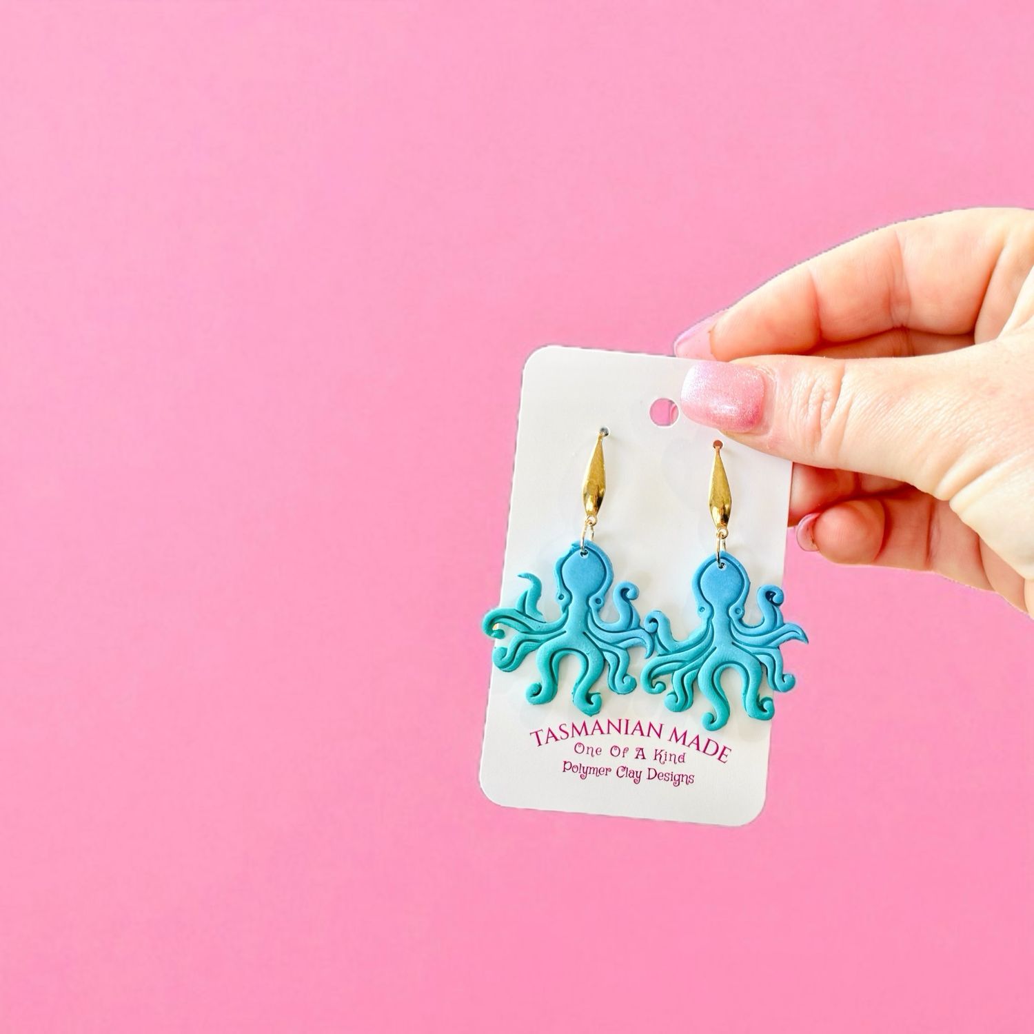 Ocean Ombre Octopus Earrings – 18k Gold Plated
