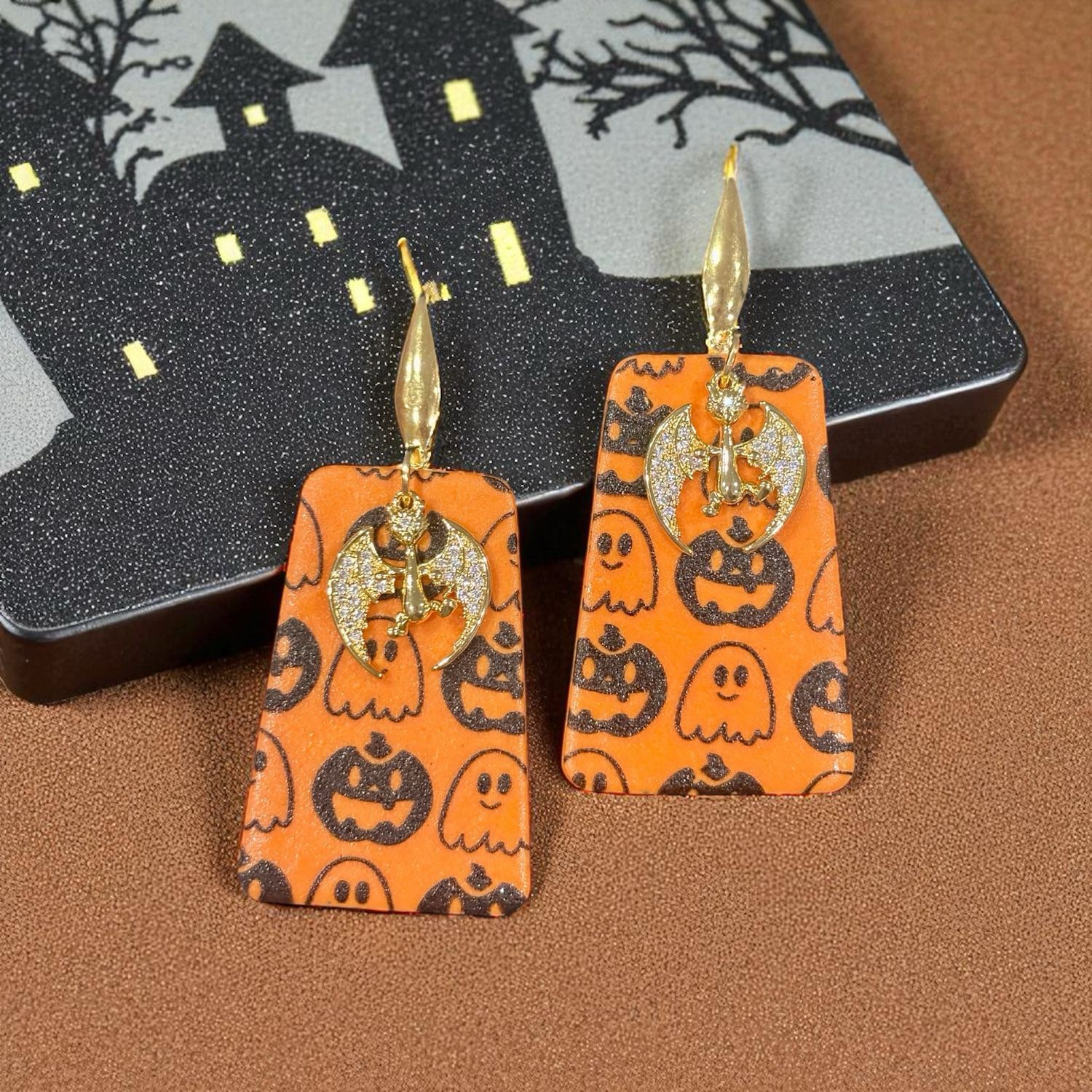 Pumpkin Patch Dragon Earrings