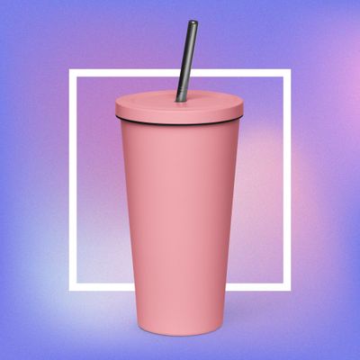 Insulated tumbler with a straw