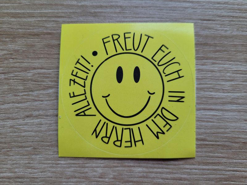 5er Pack Outdoor-Sticker 60mm, rund, &quot;Freude&quot;