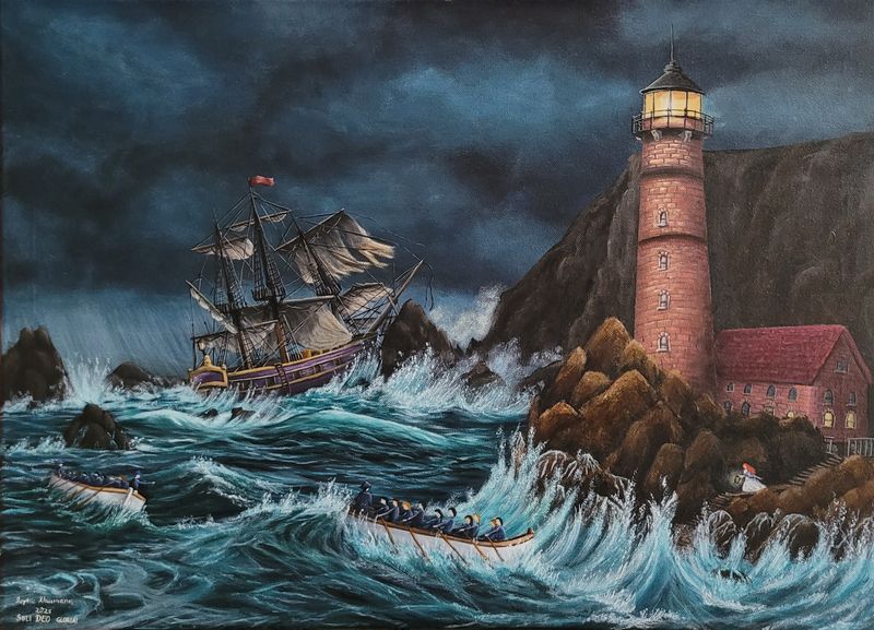 Saving the Lost- Die Verlorenen retten (Original Gemälde)