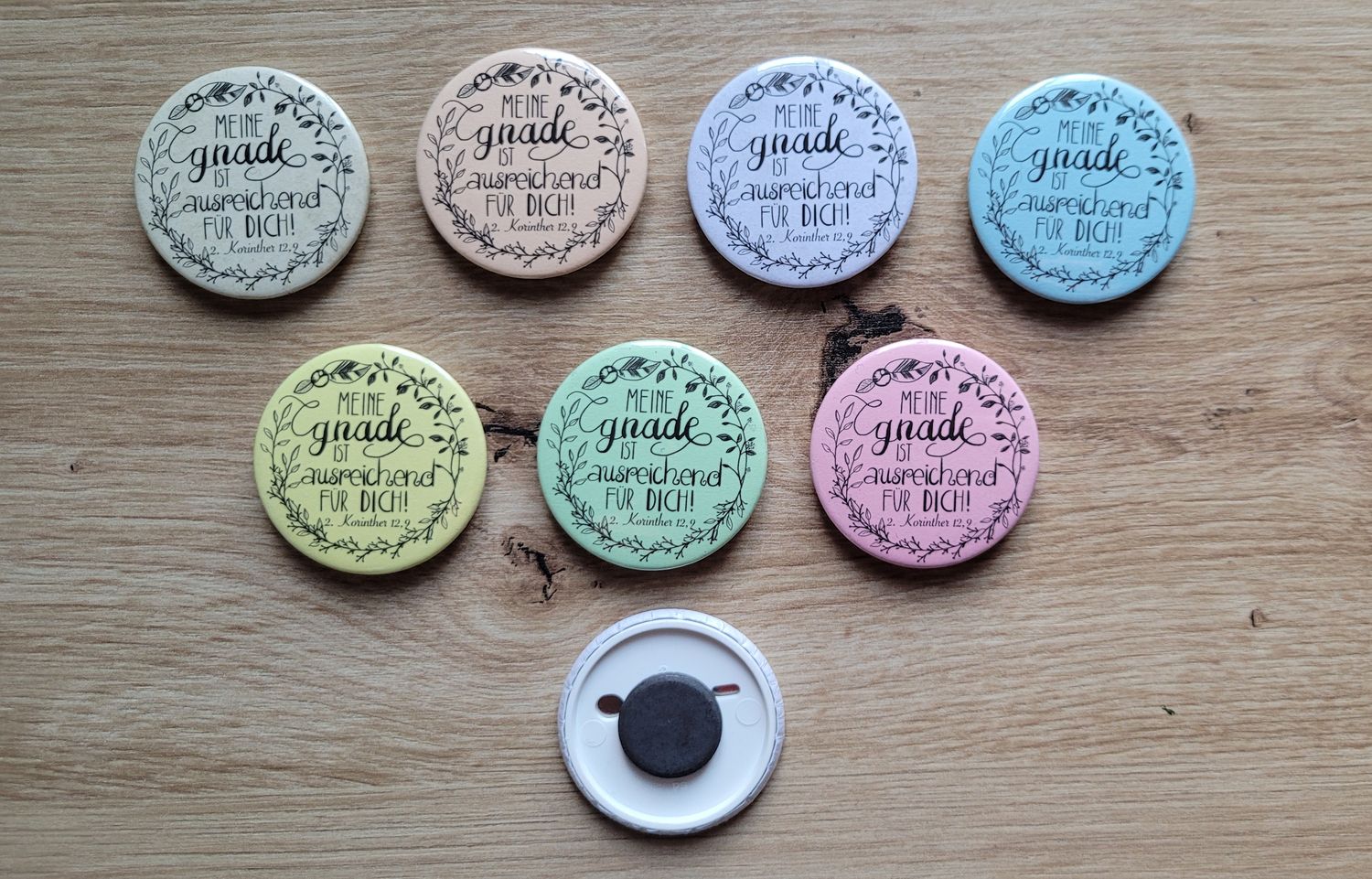 Kühlschrankmagnet 45mm &quot;Gnade&quot; (handgemacht)