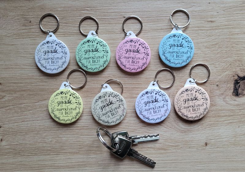 Handgemachter Schlüsselanhänger "Gnade" 45mm Handgemachter Schlüsselanhänger "Gnade" 45mm