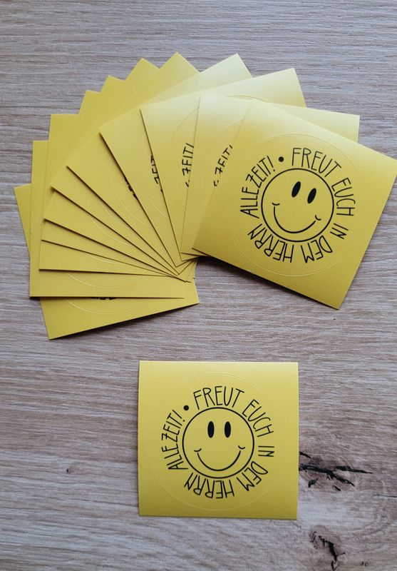 5er Pack Sticker 45mm, rund, &quot;Freude&quot;