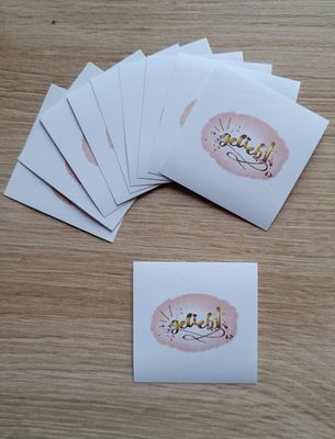 5er Pack Sticker 45 mm, rund &quot;Geliebt&quot;