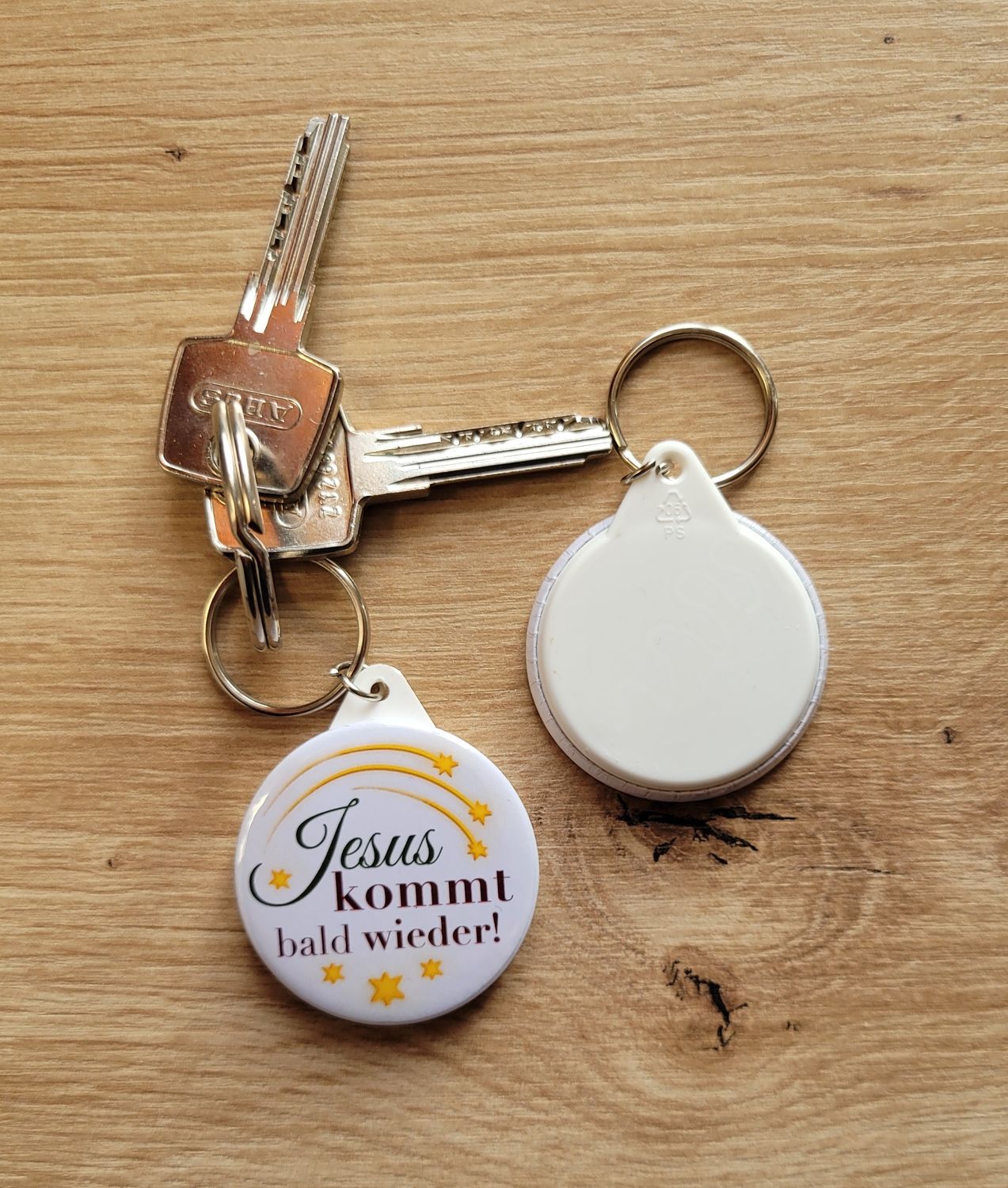 Handgemachter Schlüsselanhänger 45mm &quot;Jesus kommt&quot;