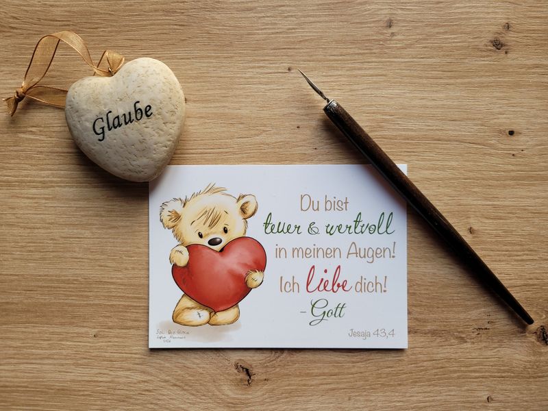 Postkarte A6 "Du bist wertvoll & geliebt" Postkarte A6 "Du bist wertvoll & geliebt"